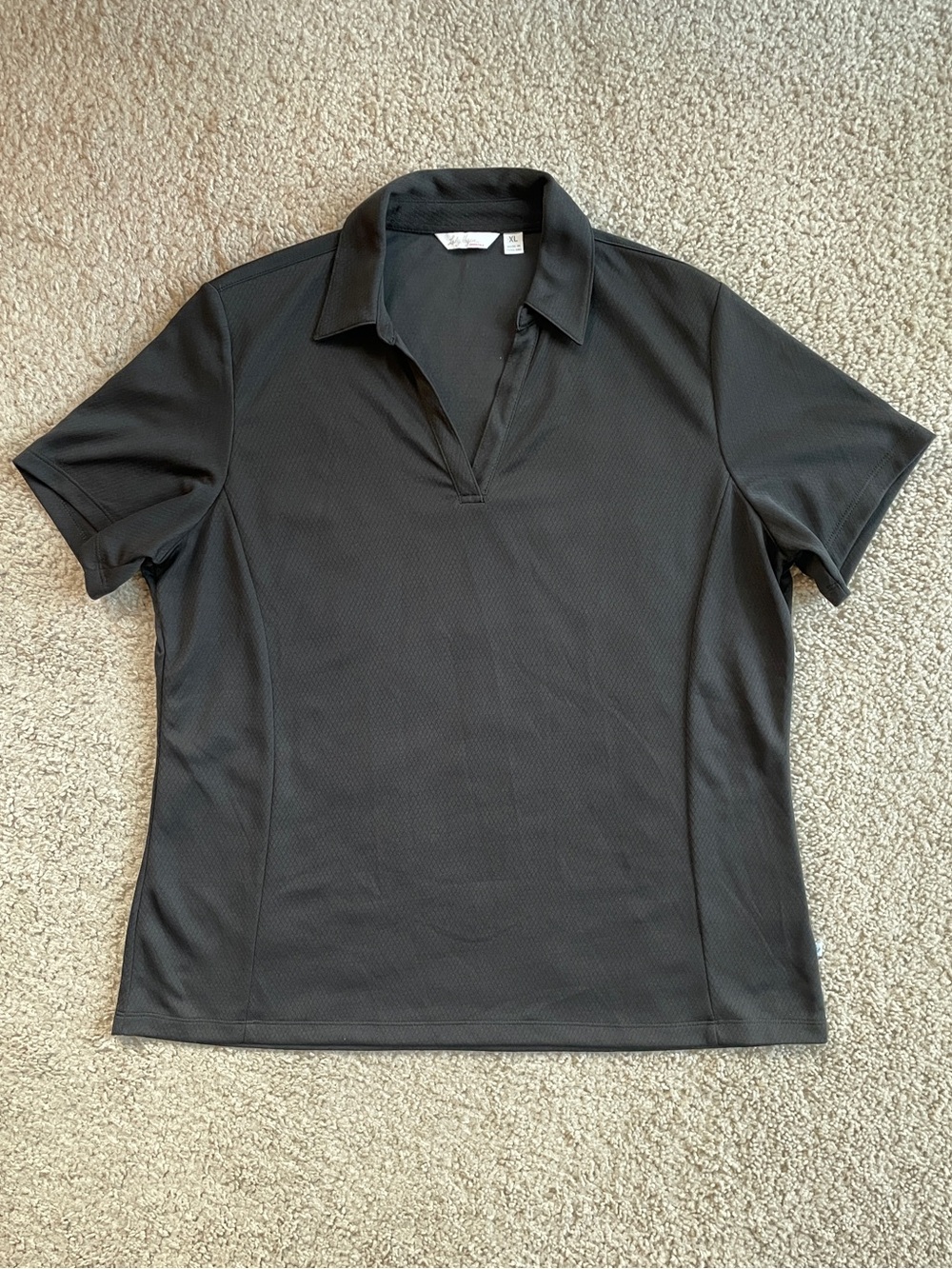 Lady Hagen Black Women's Golf Athletic Polo V-cut Short Sleeve Top Size XL